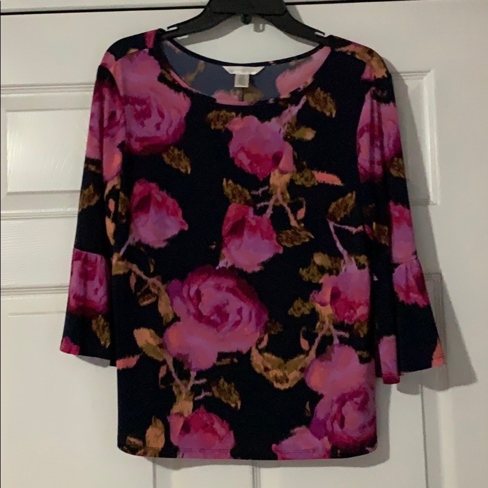 Pink floral blouse